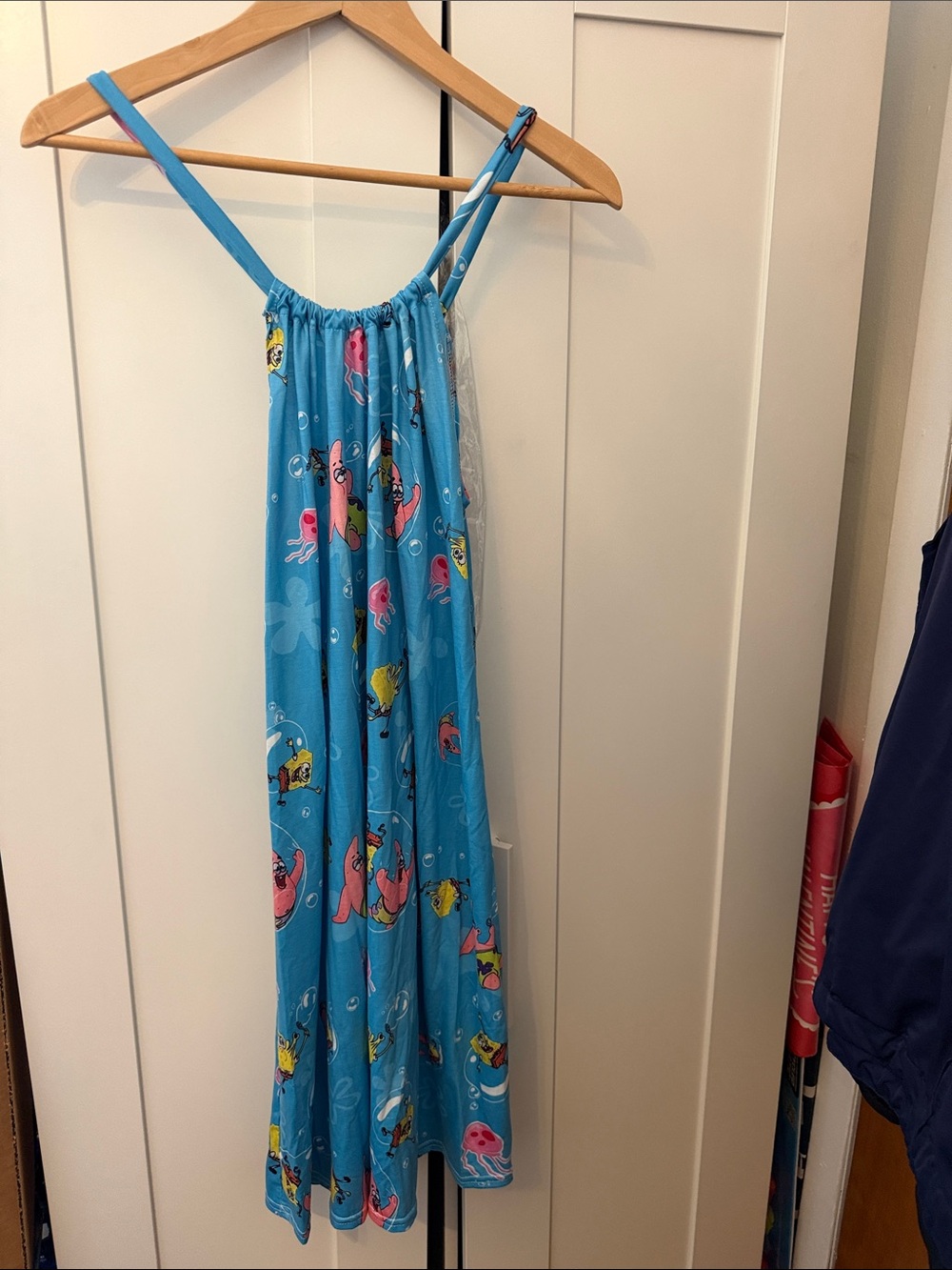 Women  Blue SpongeBob SquarePants-Style Nightgown Sleepdress